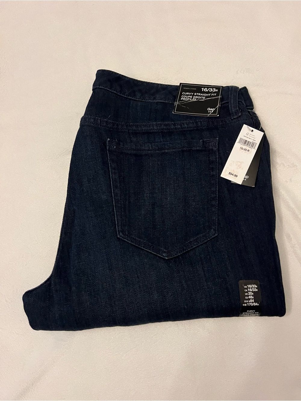 GAP Mid-Rise Curvy Straight Jeans in Dark Indigo